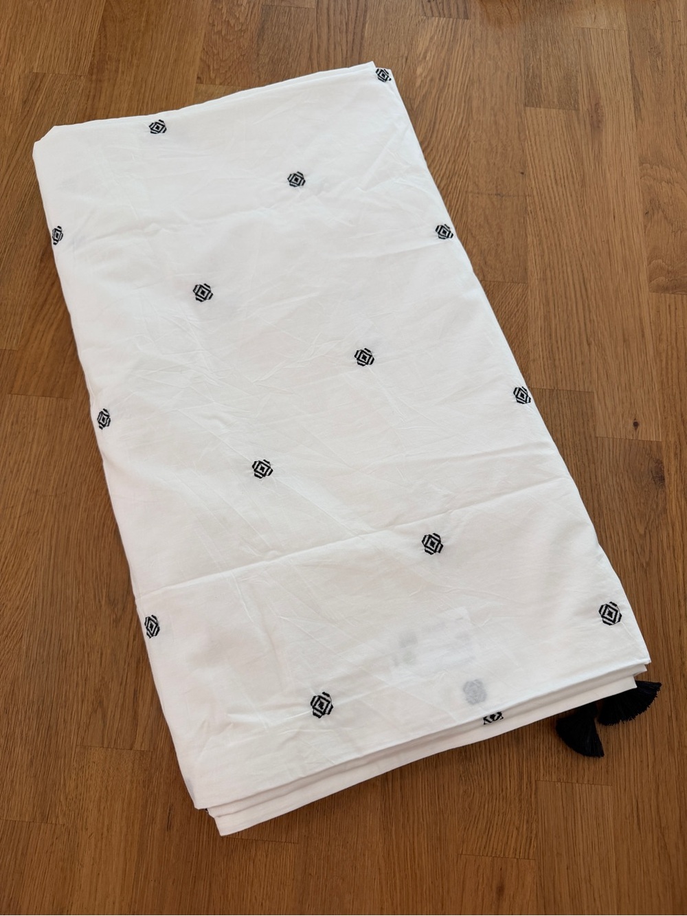 Ikea KING Ravtorel White Embroidered Boho Duvet Cover